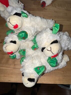 Lamb Chop Plush Sheep Toy with Green Accents